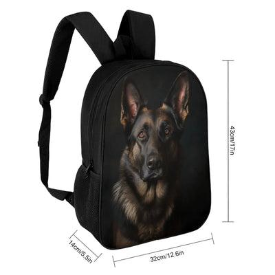 German Shepard Portrait Mochilas De Hombre Printed Zipper Backpack Book Bag Kindergarten Bag Boys 17 Inch School Backpack Bag