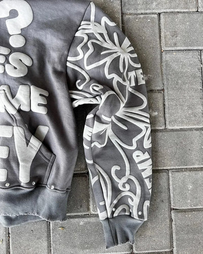 New Zipper Hooded sweatshirt  American Hip Hop Trend Fashion Alphabet Design Retro Hooded Long Sleeve Men Women Street Wear