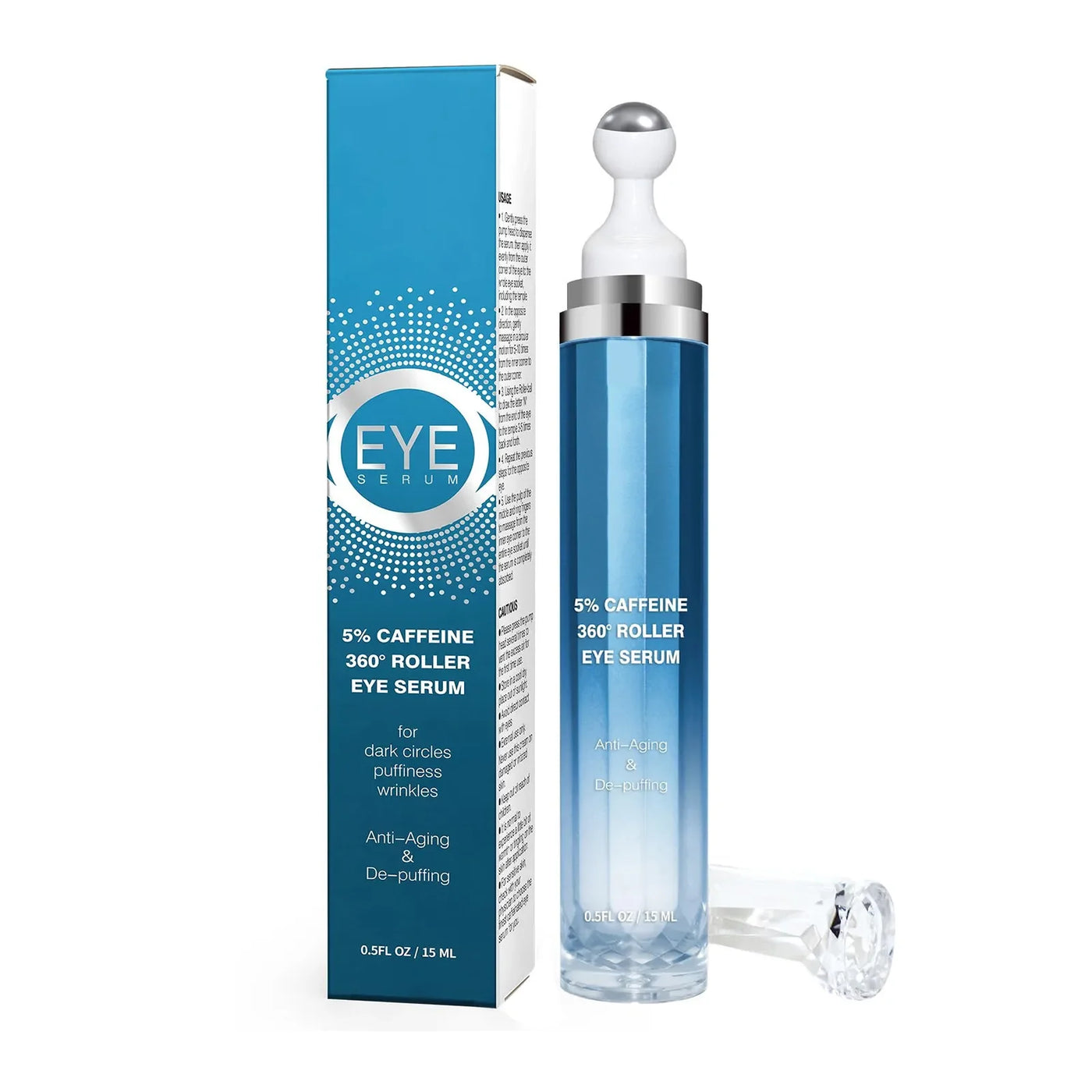 Falten Augen 5% Koffein Augen Creme Eye Roller Ball Creme FüR Augenringe Verblasst Feine Linien Entfernen Augen Taschen 15ml