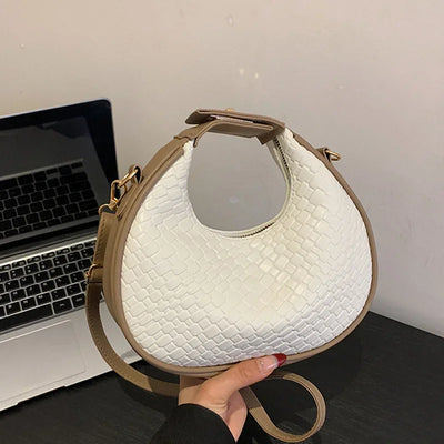 PU Leather Shoulder Bag Fashion Solid Color Lattice Crossbody Bag Small Bag Ladies Trend Luxury Designer Handbags