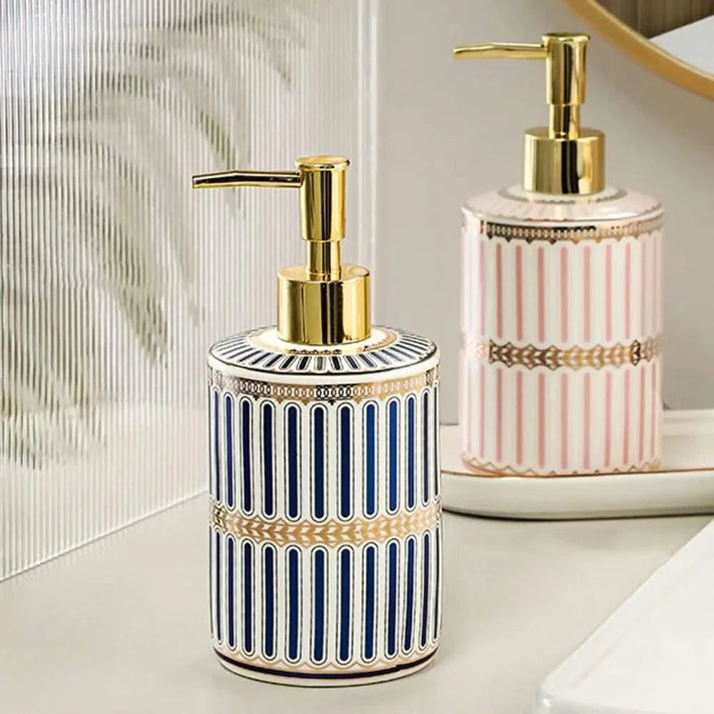 Luxury Ceramic Soap Dispenser Colorful Painted Lightweight Soap Pump Bottle Refillable Empty Liquid Lotion Dispenser Home
