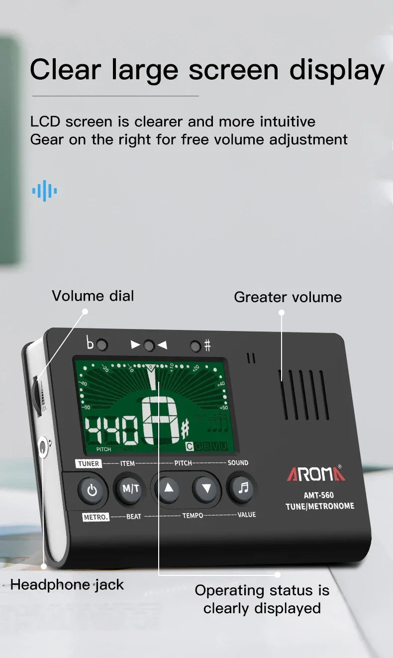 Metronome Tuner for All Instruments - Guitar, Bass, Violin, Ukulele, Trumpet, Chromatic, Clarinet, Flute  Tone Generator
