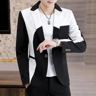 Thin Male Blazer Coat Short Cropped Men's Suit Jackets Slim Fit Single Breasted Luxury Designer High Quality Summer Casual 2024