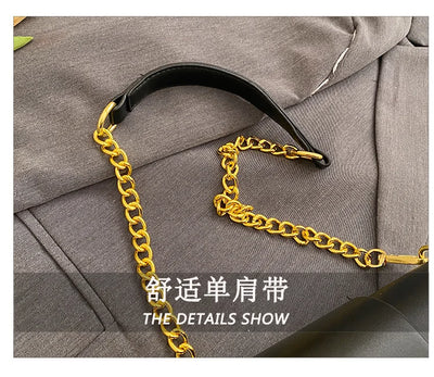 Designer Handbags For Women Leather Metal Buckle Flap Square Shoulder Bags Fashion 2024 Ladies Messenger Bags Females Casual