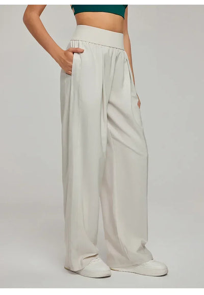 Women's High Waisted Hip Lifting Yoga Wide Leg Pants Athletic Casual Fitness Pants