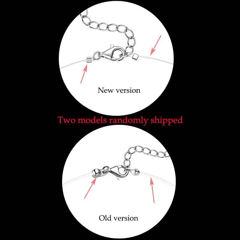 5mm 6.5mm 8mm Moissanite Pendant 925 Silver Solitaire Necklace for Women Invisible Fish Line Chain Jewelry Valentine's Gift 2025