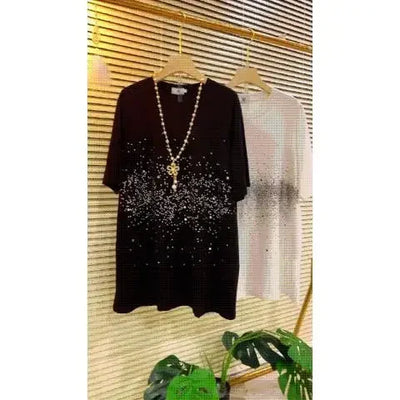 Shirts for Women Summer Oversized Tshirts Y2k Tops Chic Diamond Fashion Tees O-neck Short Sleeve T Shirts 2025 Ropa Mujer 27w414