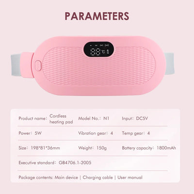 Electric Heating Pad Menstrual Cramp Massager Belt Women Period Care Hot Compress Device Vibration Abdominal Ulter Warmer Belt