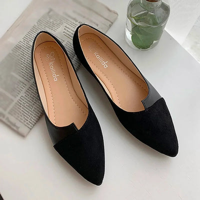 Women Shoes Fashion Splice Mule Flats Pointed Toe Ballerina Ballet Flat Shoe Zapatos Casual Slip On Shoes Mujer Loafers