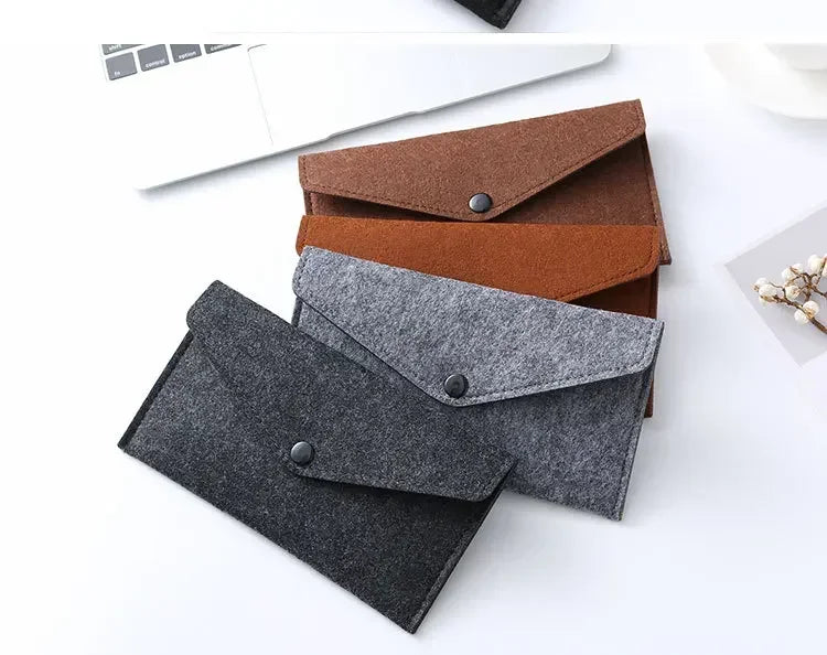 Felt Envelope Mobile Phone Bag Storage Pouch Wallet Credit Card Holder Business Change Purse Bag Thin Wallet Card Holde