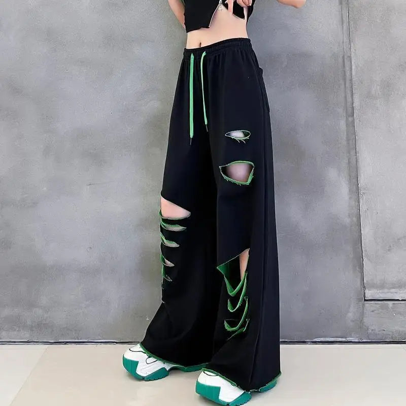 High-waisted wide-leg pants women's summer new thin loose large-size straight casual pants sweatpants women
