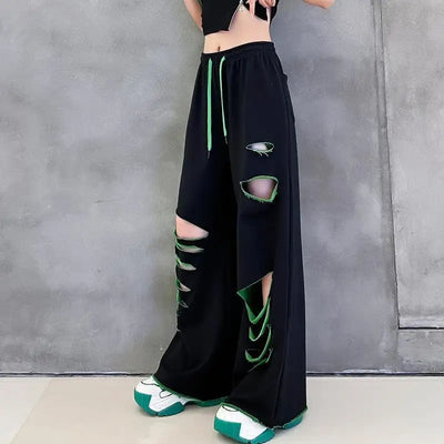 High-waisted wide-leg pants women's summer new thin loose large-size straight casual pants sweatpants women