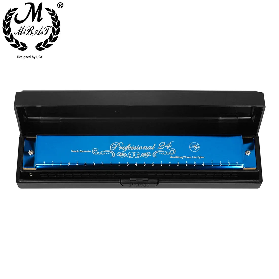 24 Holes Harmonica Key of C Professional Tremolo Mouth Organ With Case For Adults Professionals and Students Harmonica