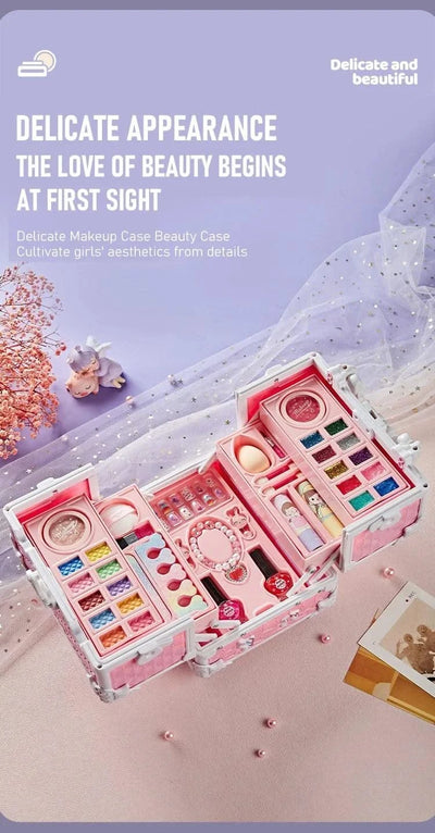 Kids Makeup Kit Little Girls 49 Pcs Washable Makeup Kit Real Girl Princess