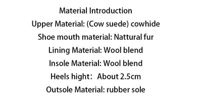 Fur Ankle Boots Women's Cow Suede Loafers High Quality 2025 Winter Flat Shoes Fur Integrated Warm Snow Boots