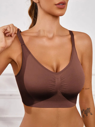 Women Yoga Bra Sport  Running Quick Drying Fitness Tops Padded Adjustable Seamless Bra