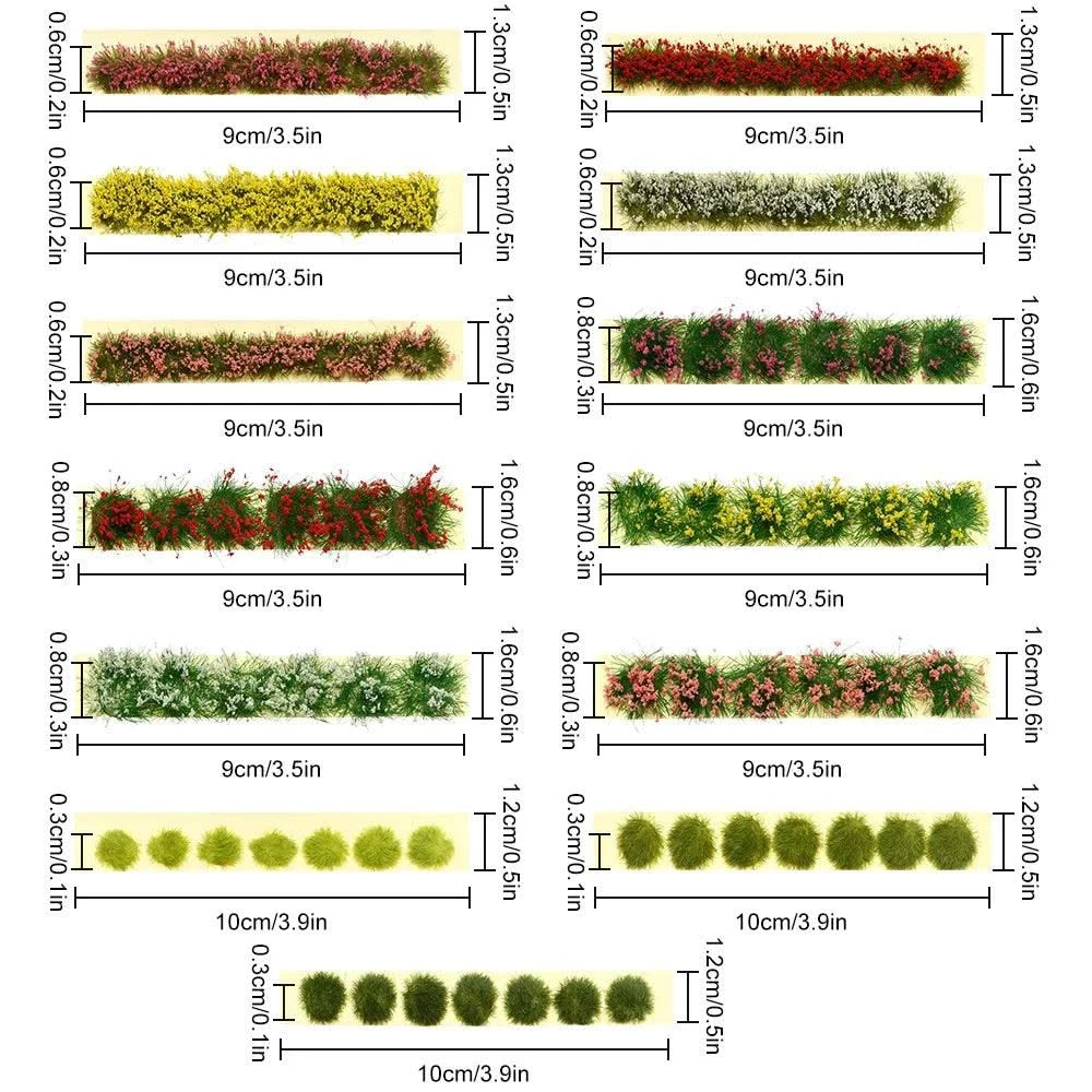 DIY Miniature Garden Decor Durable Static Scenery Model Landscape Wargame Grass Tufts Building Layout Sand Table Flower Cluster