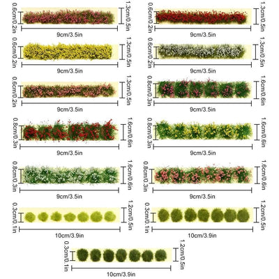DIY Miniature Garden Decor Durable Static Scenery Model Landscape Wargame Grass Tufts Building Layout Sand Table Flower Cluster