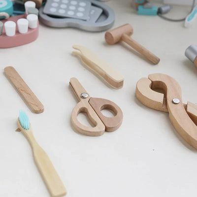 Wooden Pretend Play Toy For Children Games Simulation Girls Gift Educational Game Doctor Career Nursing Kids Toys Accessories