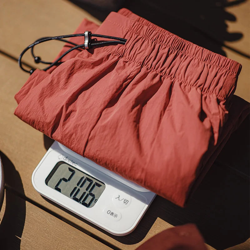 Maden Outdoor Lightweight Quick-Dry Cargo Pants Women Summer Elastic Waist Parachute Pants Pockets Solid Color Straight Trousers
