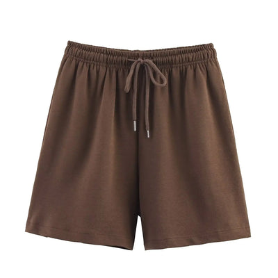 Women Summer Fashion 2 Pieces Short Sets Solid Loose T-Shirt and High Elastic Waist  Shorts Sportswear Female Chic Lady