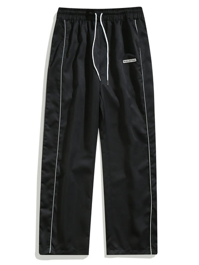 Men's New Woven Trousers High Street Trend Retro Casual Cuff Long Pants