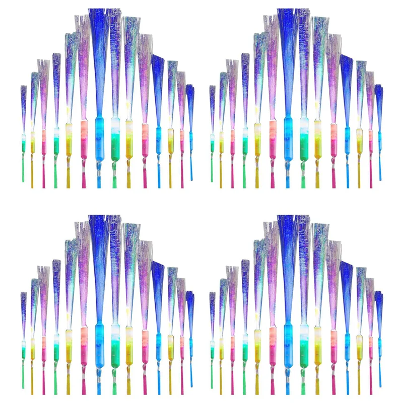 FORW-96 PCS Glow Fiber Wands Sticks LED Light Wand Fiber Optic Wands Flashing Sticks For Party Wedding Halloween Christmas