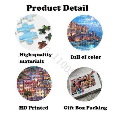 Disney Lilo & Stitch Puzzle Cartoon Movies Children Games Educational Toys 300/500/1000 Pcs Jigsaw Puzzles Adults Decompressing