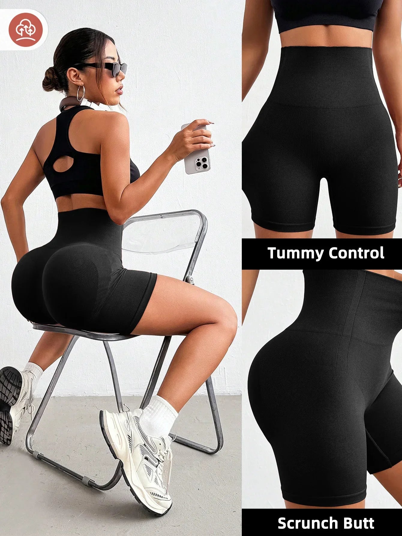 Womens Biker Shorts 6 Inches High Waisted Workout Running Volleyball Yoga Shorts