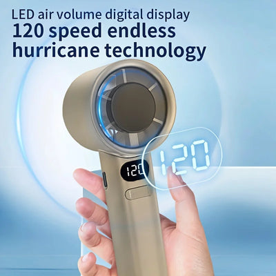 Portable Hand Fan USB Rechargeable 120 Wind Speeds Mini Bladeless Handheld Fan Personal Highspeed Fans Electric Eyelash Fans New