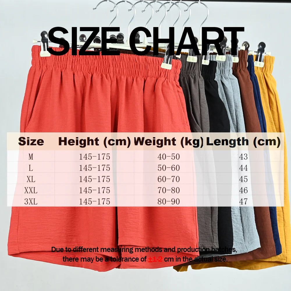 Summer Women Wide-leg Shorts Lady Elastic High Waist Loose Casual Hot Pants Female Large Size Beach Shorts Girls Cargo Trousers