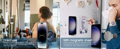 Gym Mate Magnetic Phone Mount &Double-sided Magnetic Suction Phone Holder for MagSafe. Shoot Hands-Free Videos While Working Out