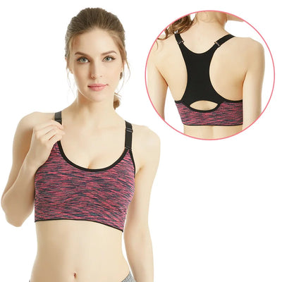 Women Sports Yoga Bra Breathable Quick Dry Top Shockproof Cross Back Push Up Fitness Active Bra Gym Running Bra Sportwear