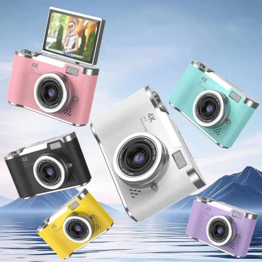 High-Definition HD Digital Camera 4K 48MP 8X Digital Zoom Video Camcorder CCD with Hanging Straps Flip Screen