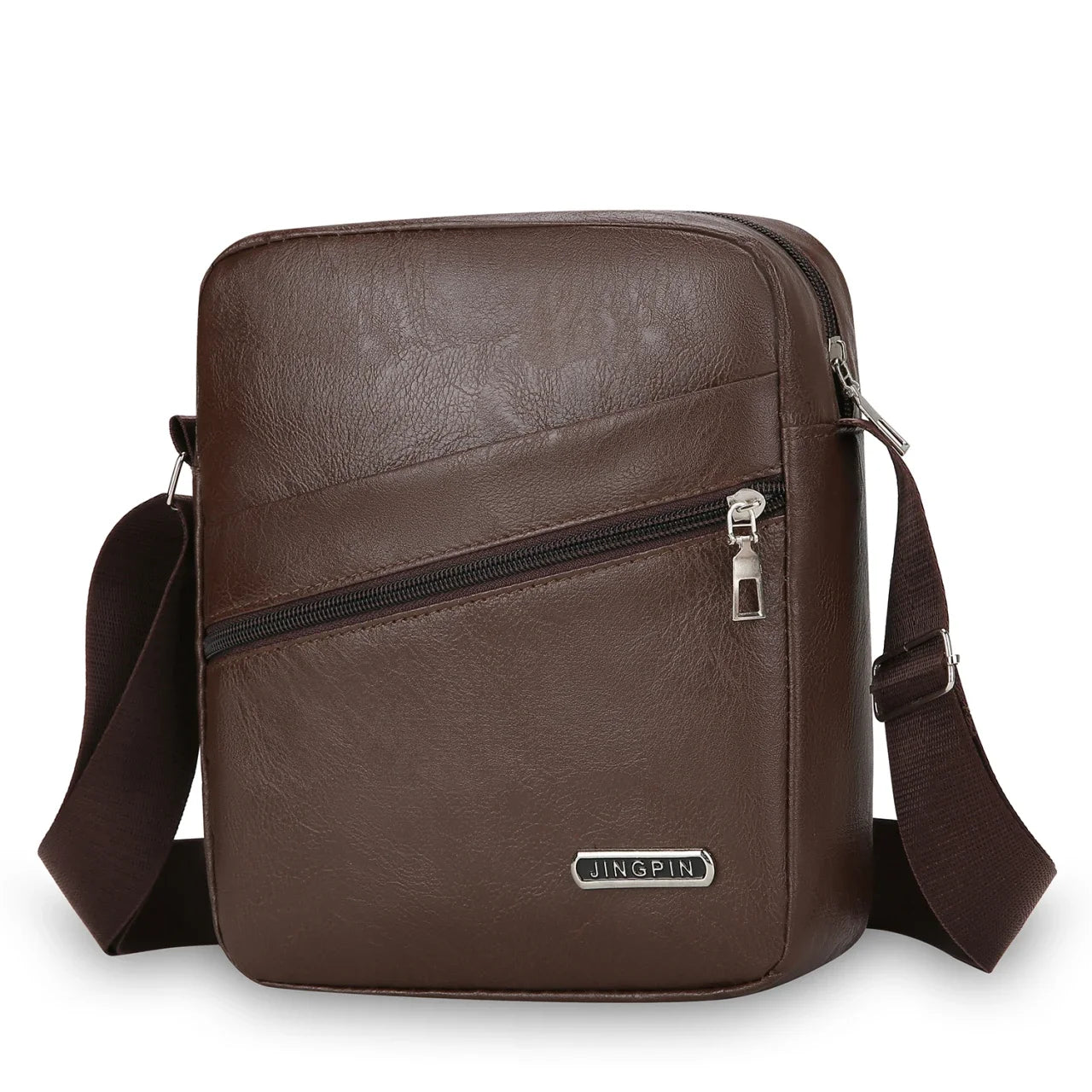 Men‘s PU Shoulder Bag Messenger Bag Casual Waterproof Nylon Zipper Pocket Handbag Fashion Tote Travel Male Crossbody Bags