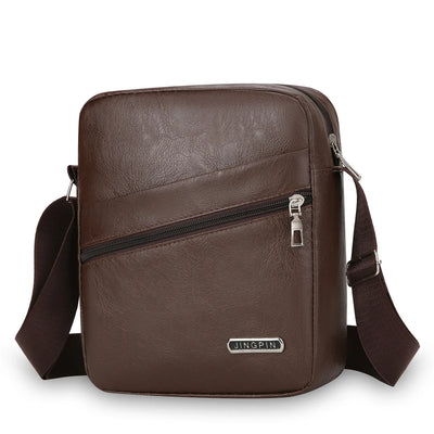 Men‘s PU Shoulder Bag Messenger Bag Casual Waterproof Nylon Zipper Pocket Handbag Fashion Tote Travel Male Crossbody Bags