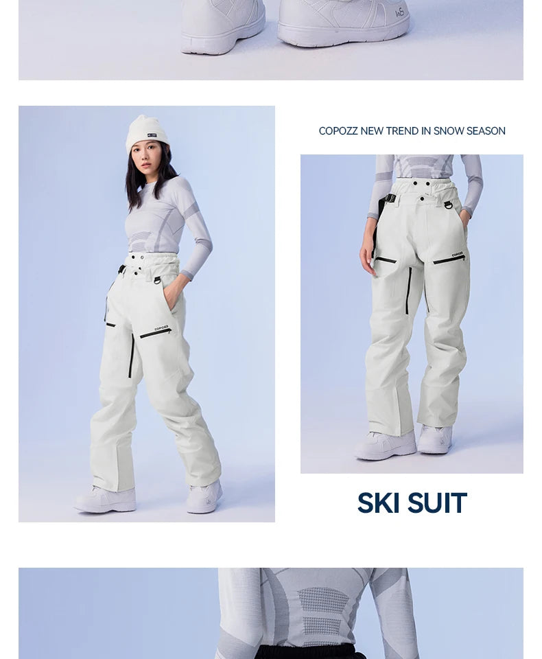 COPOZZ Winter Ski Pants Unisex Women Outdoor High Quality Windproof Waterproof Warm Snow Trousers Winter Ski Snowboarding Pants