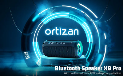 Bluetooth Speaker Wireless,IP67 Waterproof Portable Speaker with Lights,40W Loud Stereo Sound, TWS Pairing, BT5.3, Camping/Home
