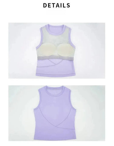 Women's Racerback Sports Bras with Padded - Summer Sleeveless Yoga Top Fitness Workout Running Shirt Breathable Quick Dry Vest