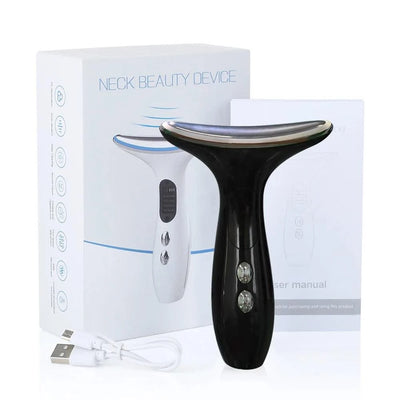 3 Modes Neck Beauty Device EMS Face Lifting Machine Double Chin Remover LED Anti Wrinkle Skin Tightening Facial Massager