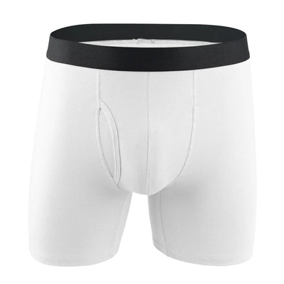 Long Boxer For Man Cotton Men's Panties Family Print Boxershorts Mens Open Front Underwear Sexy Male Underpants Shorts
