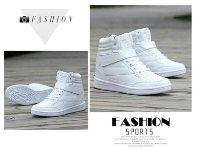 2023 Autumn Designer Wedges White Platform Sneakers Women Shoes Leather Black High Top Sneakers Hidden Increasing Basket Femme