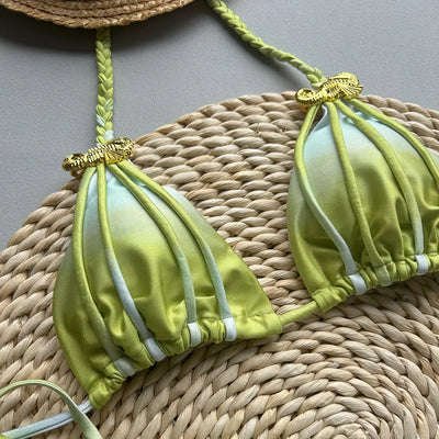 2025 New Bikini Sexy Tie Dye Split swimwear for woman Swimwear Women - Elanique