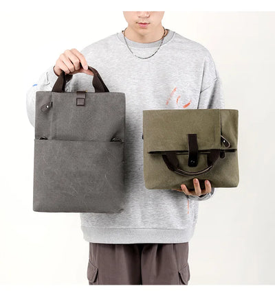 Men's Fashion Canvas Shoulder Bag Business Travel Crossbody bags Men Multifunctional Messenger Bags Briefcase Men Handbags Totes