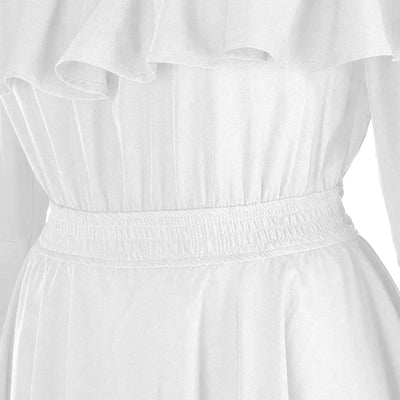Renaissance Dress For Women Long Sleeves Medieval Off Shoulder Elastic High Waist Smocked Dress Elegant Evening Gown Plus Size