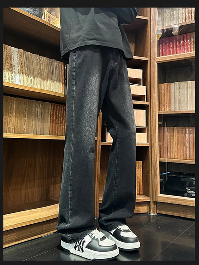 Autumn New Men's Jeans Baggy Straight Wide Leg Male Fashion Vintage Denim Pants Men Youth Popular Brand Streetwear Jean Trousers