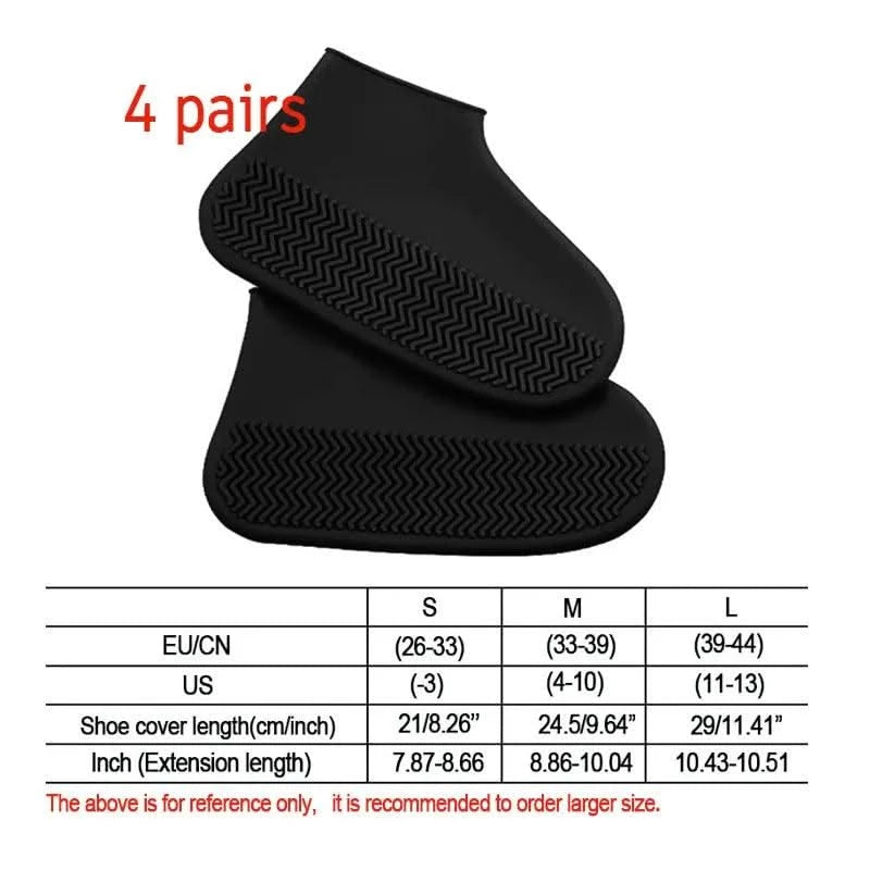 Waterproof Rain Shoes Covers Silicone Non-slip Wear-resistant Outdoor Adult Children Boots Portable Elastic Reusable