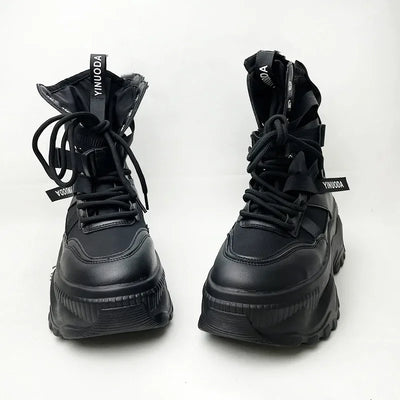 Women's Boots Platform Luxury Designer Shoes for Women  Lace Up Chunky Shoes Breathable Comfort  Ankle Boots Botas De Mujer
