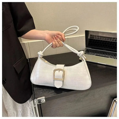 Women Stylish PU Leather Sling Bag Solid Colour Zipper