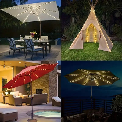 1PC Patio Umbrella Light with Remote 8 Adjustable Brightness Modes Outdoor Waterproof 104 LED Light Battery Operated For Beach